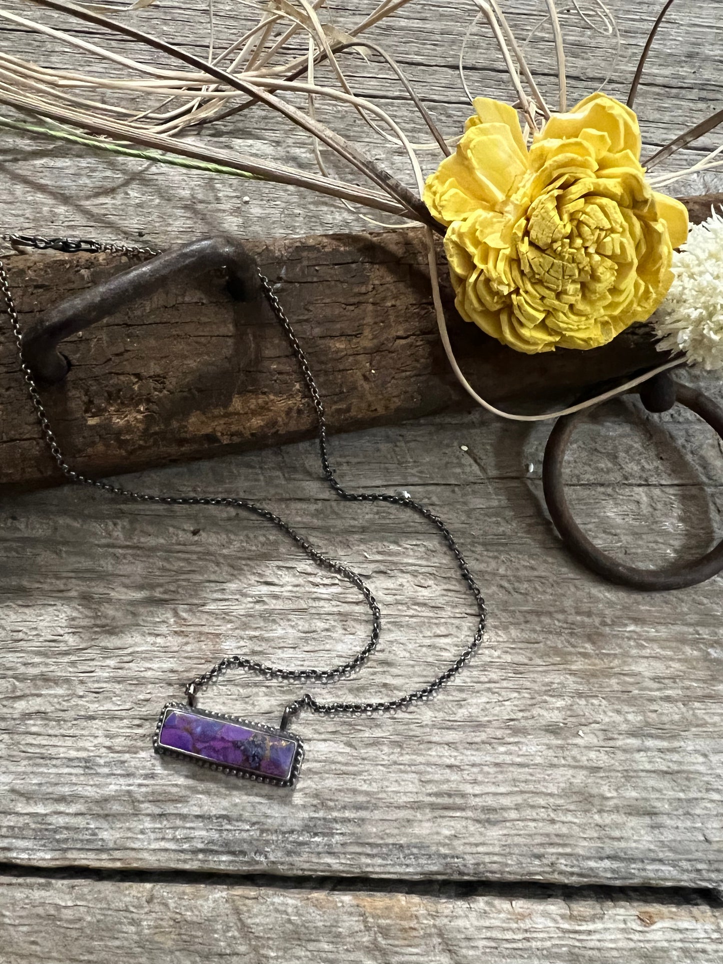 Mojave Purple Bar Necklace