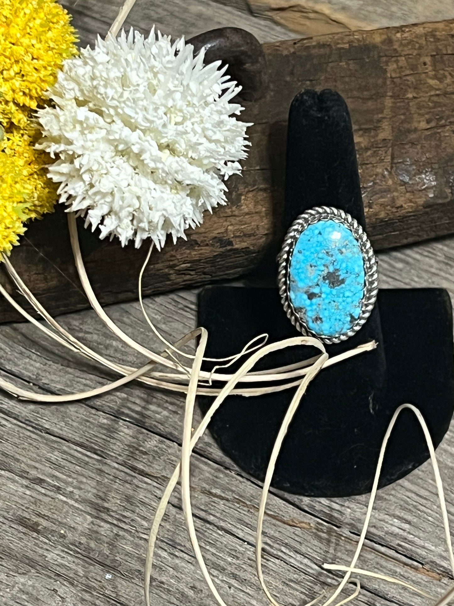 Oval Turquoise Rope Ring