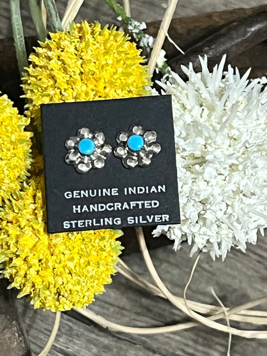 Small Flower Turquoise Stud Earrings