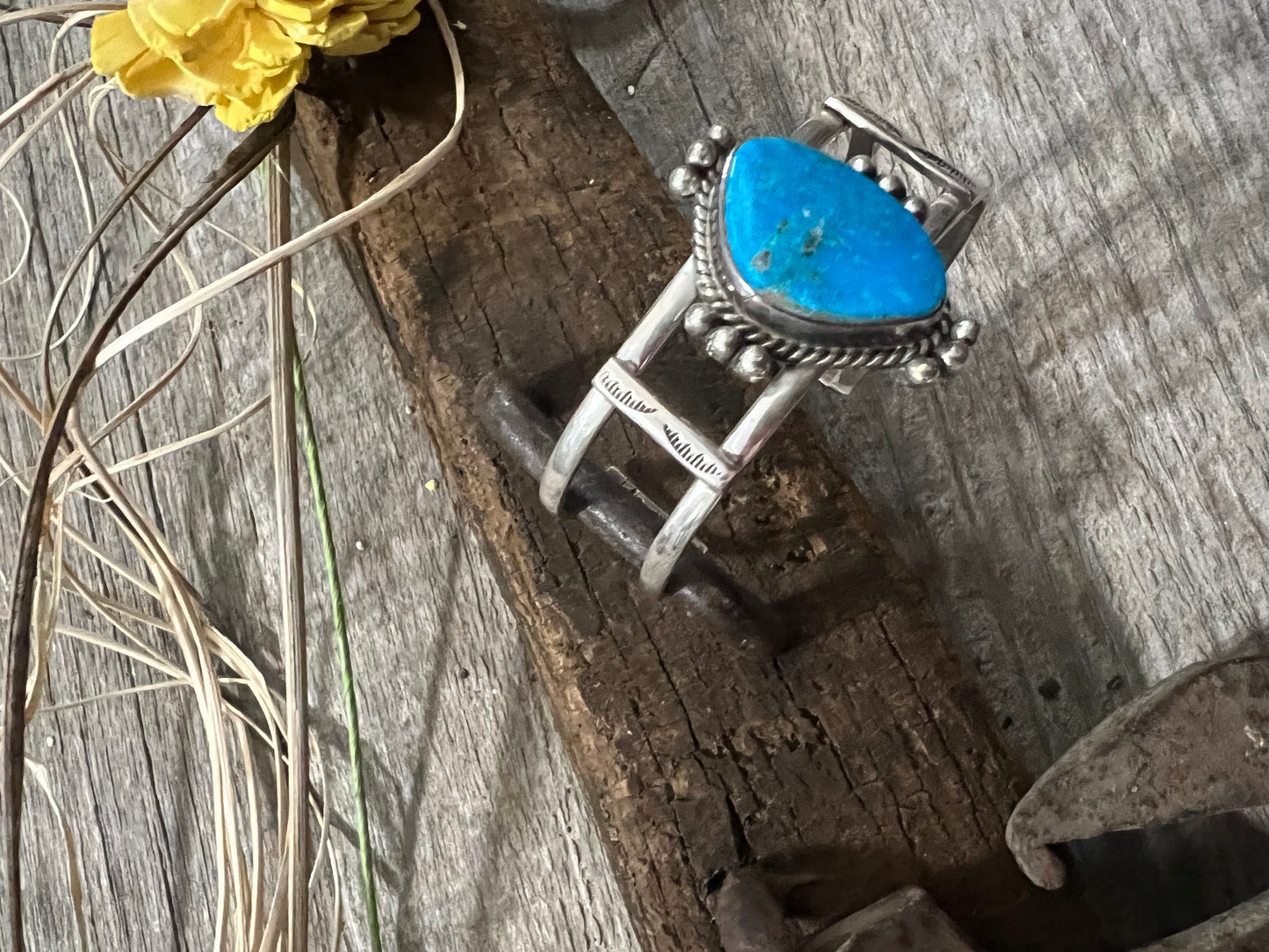 Single Stone Turquoise Cuff