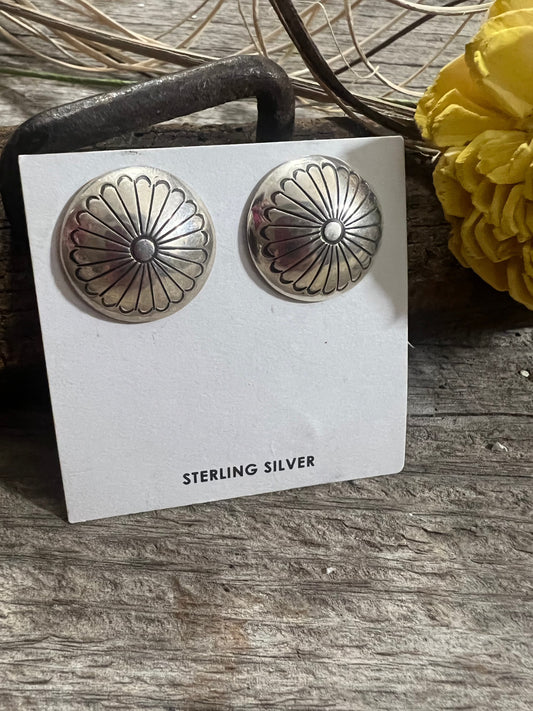 Silver Concho Earrings