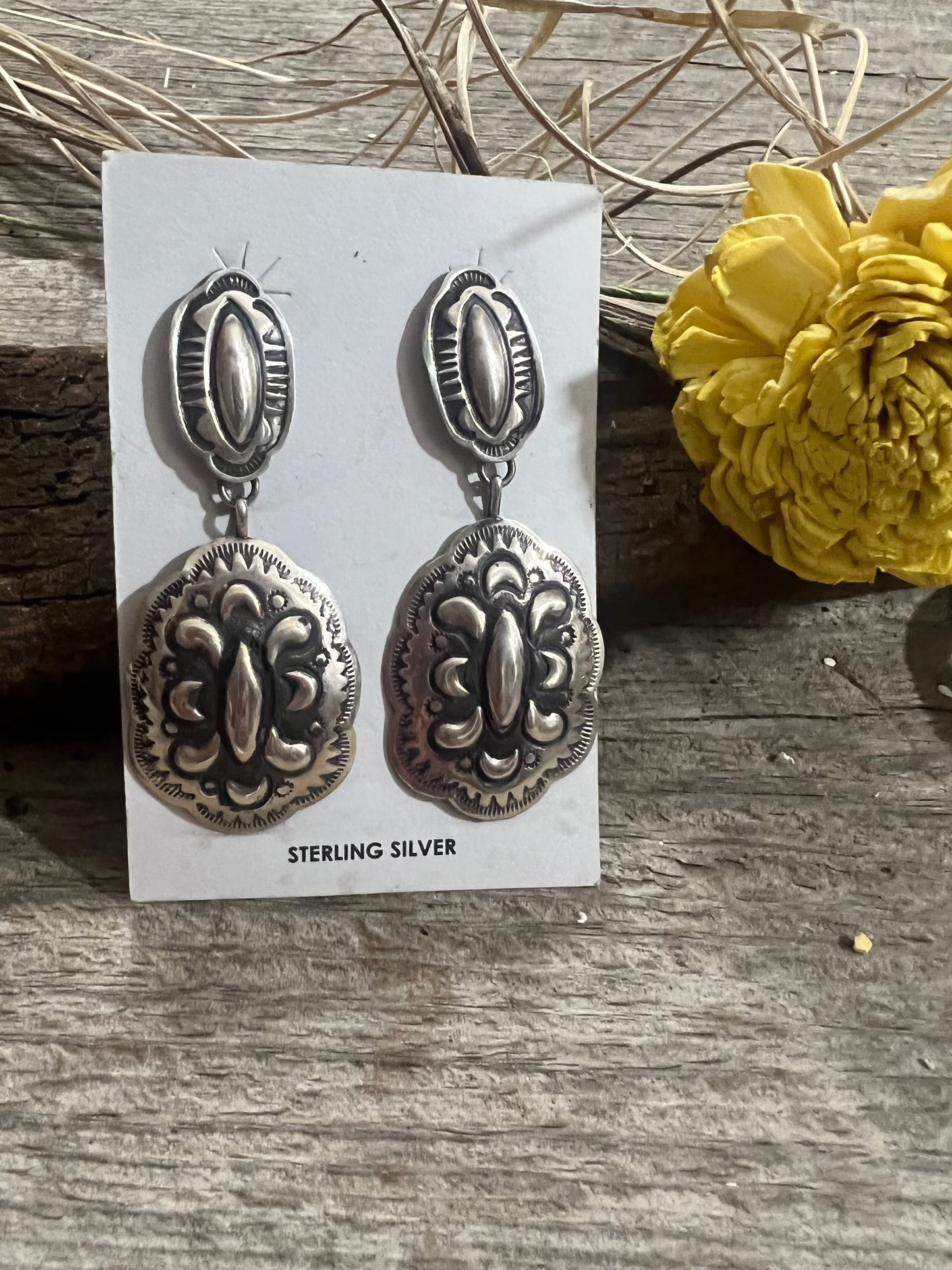 Silver Stamped Earrings