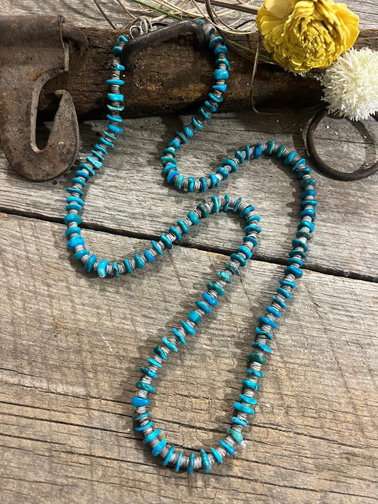 Turquoise Chip/Heishi Necklace