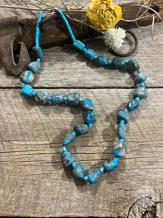 Statement Necklace Turquoise/Heishi Beads