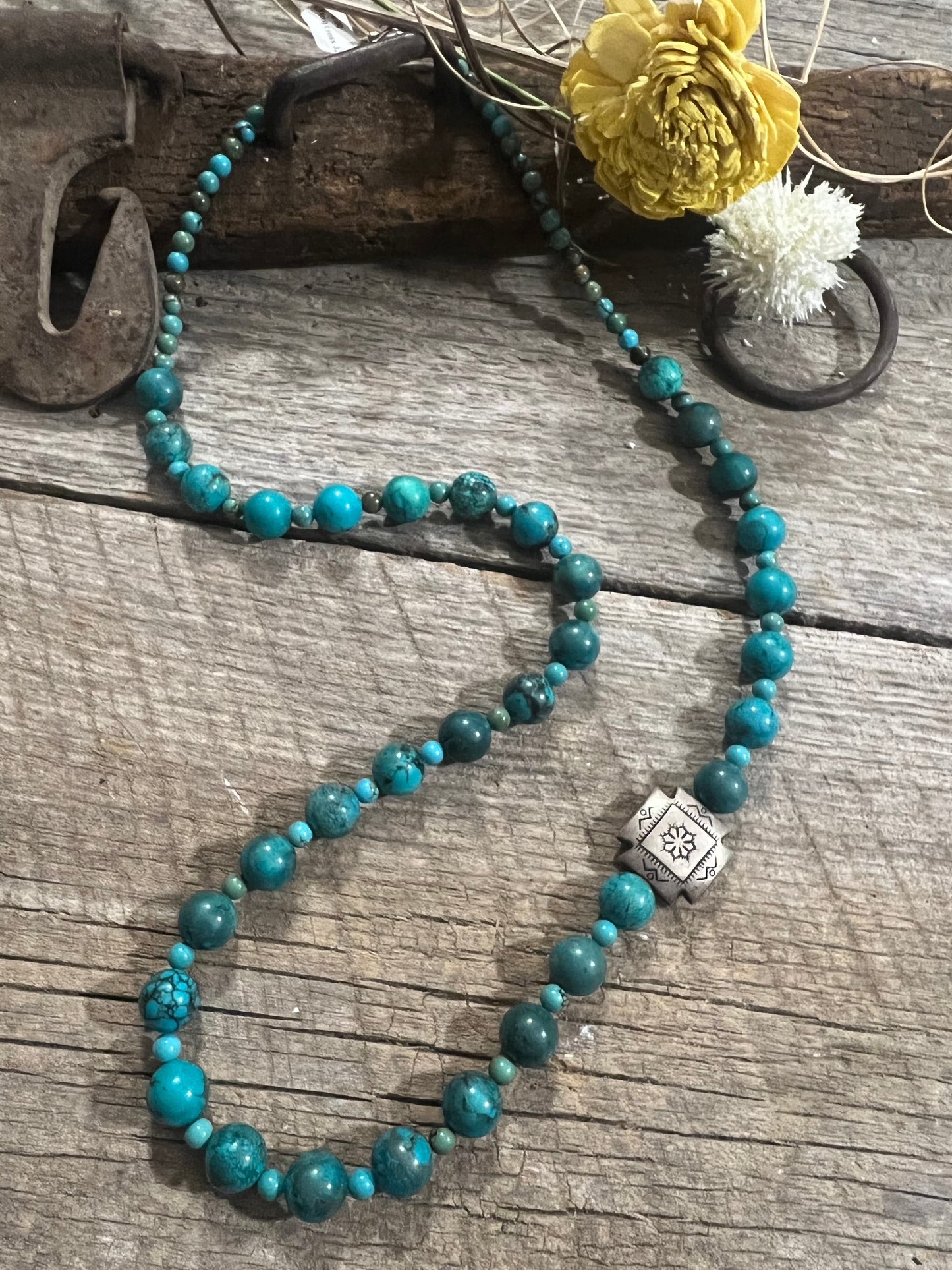 Turquoise Side Cross Necklace