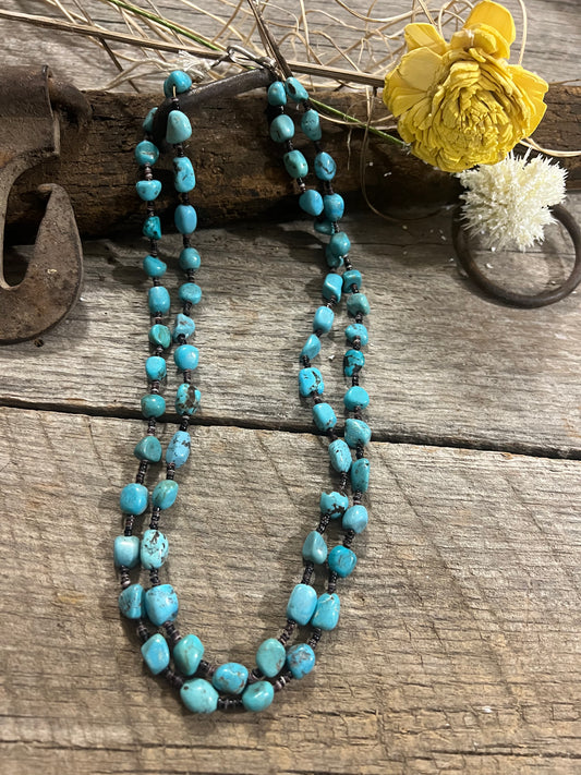 Double Stranded Turquoise/Heishi Necklace