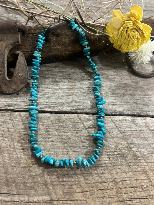 Short Turquoise Chip Necklace