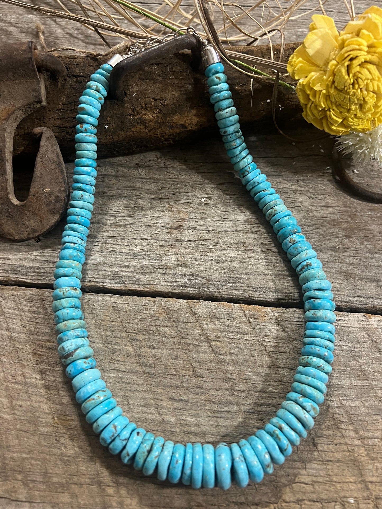 Rondelle Graduated Turquoise Necklace