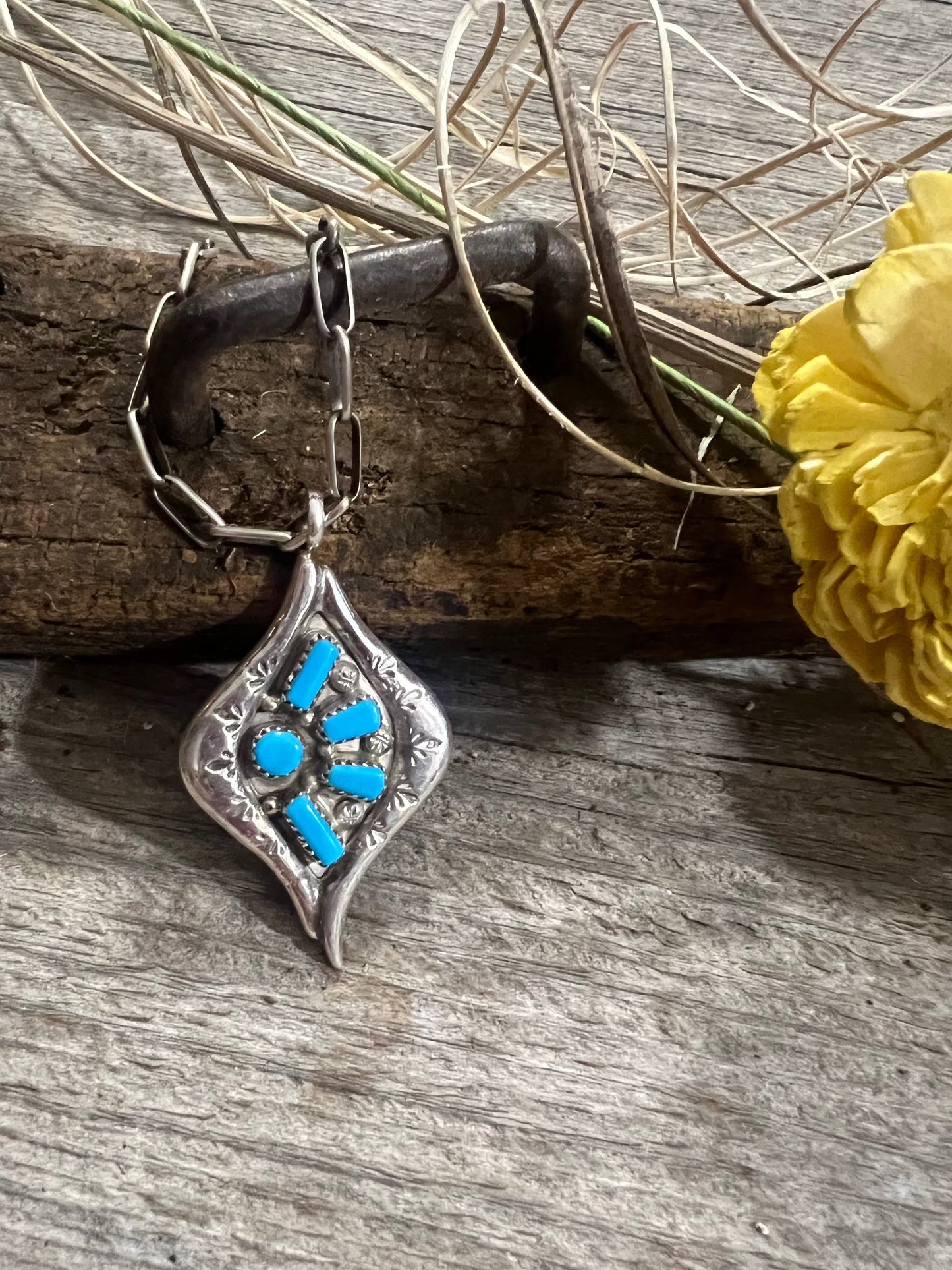 Sterling Silver & Turquiose Pendant