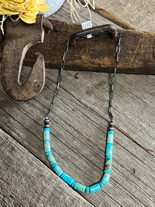 Kingman Turquoise On Paperclip Chain